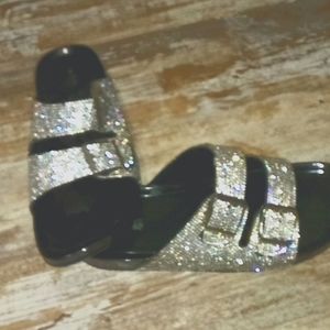 Charlotte Russe Size 9 hard plastic sparkled slide